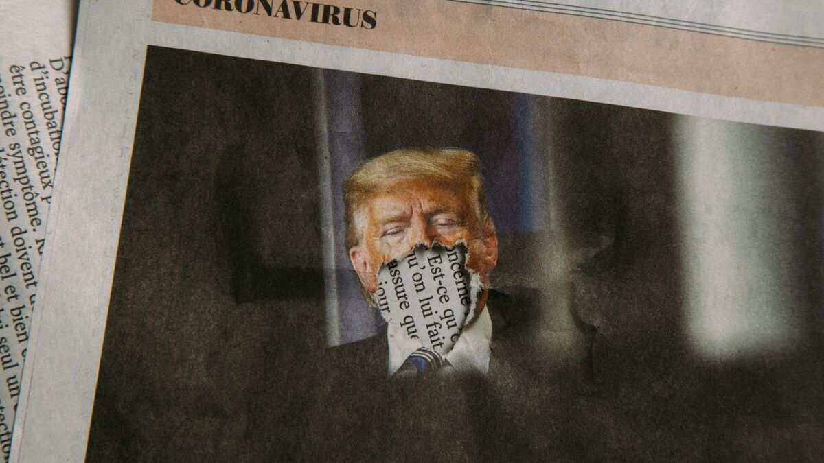 Donald Trump torn image in French newspaper