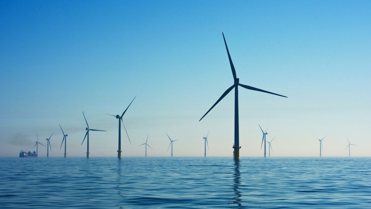 Offshore wind farm in the sea